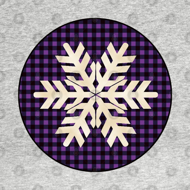 Snowflake silhouette over a black and violet tile pattern by AtelierRillian